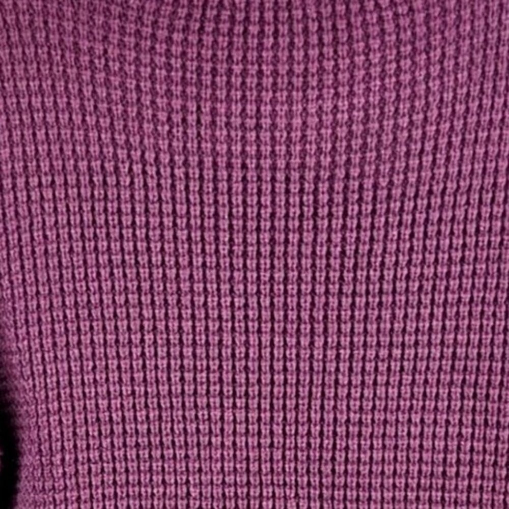 Zenana Burgundy Knit Sweater L Acrylic Long Sleeve Relaxed Fit Crew Neck Made In - Picture 4 of 6